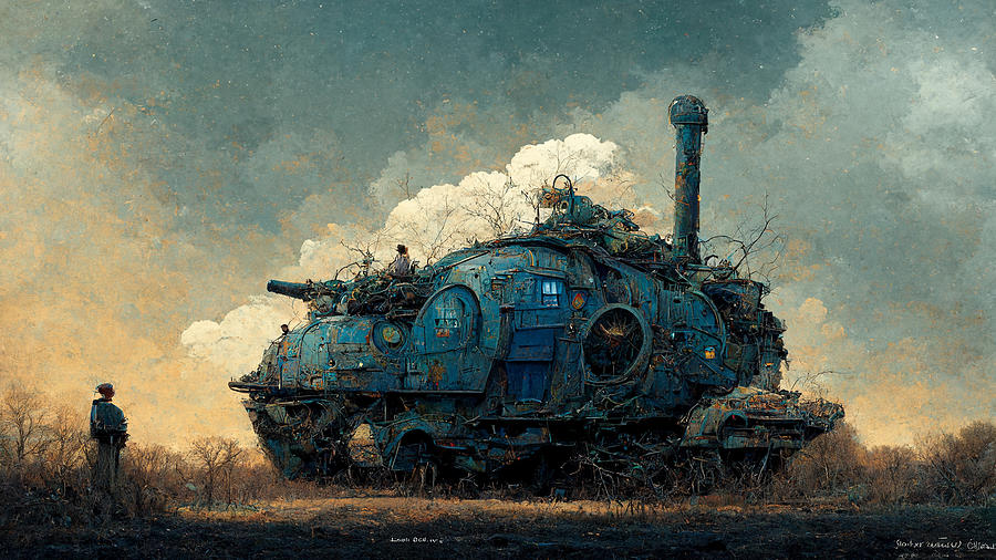 Abandoned  Steampunk  Artillery  Tank  Ww1  World  War  1  Ar  D9ae6e10  C87d  455e  B345  Df49b1ffd Painting