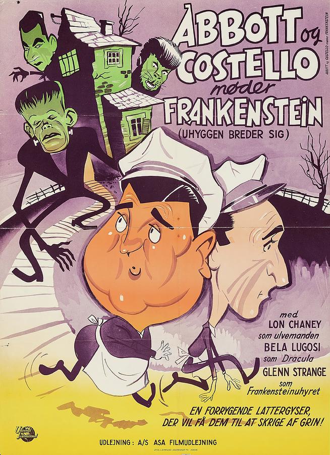 Vintage Mixed Media - Abbott and Costello Meet Frankenstein, 1948 #2 by Movie World Posters