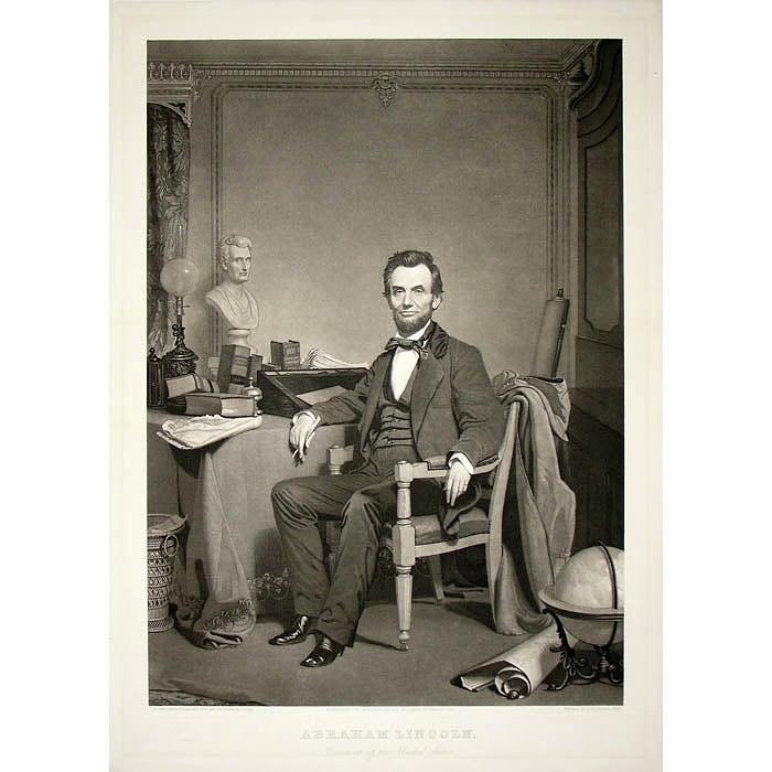 Abraham Lincoln, President of the United States by R .R. Landon 1864 #1 Painting by MotionAge Designs