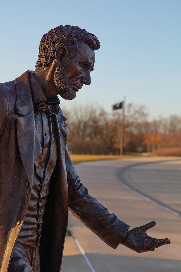 Abraham Lincoln statue in the Abraham Lincoln National Cemetery in Elwood Illinois #1 Photograph by Eldon McGraw