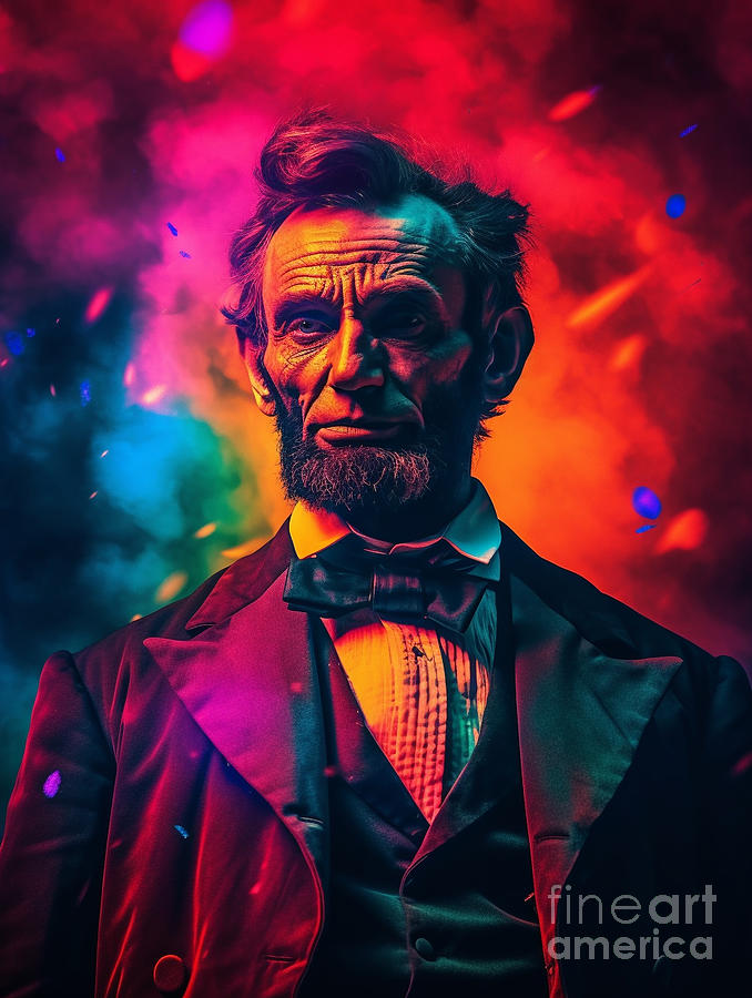 Abraham  Lincoln  Surreal  Cinematic  Minimalistic  By Asar Studios Painting