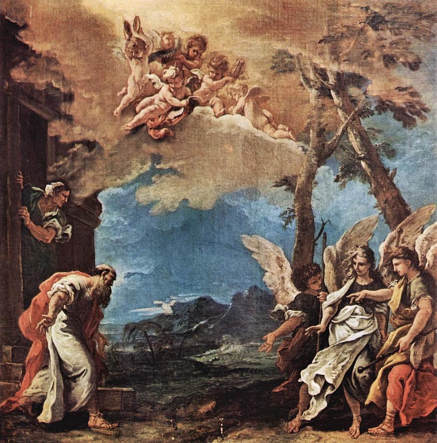 Abraham und die drei Engel Francais Abraham et les trois anges Painting ...