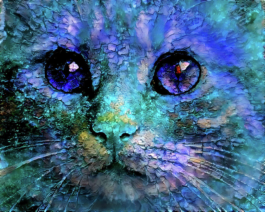 Abstract Cat Art Print #1 Digital Art by Jacob Folger