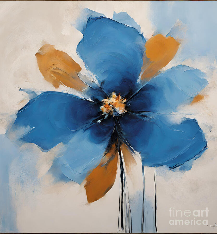 Abstract Painting - Abstract Flower #1 by Naveen Sharma