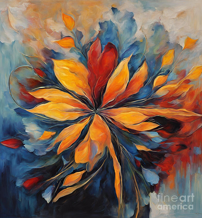 Abstract Painting - Abstract Flowers #1 by Naveen Sharma