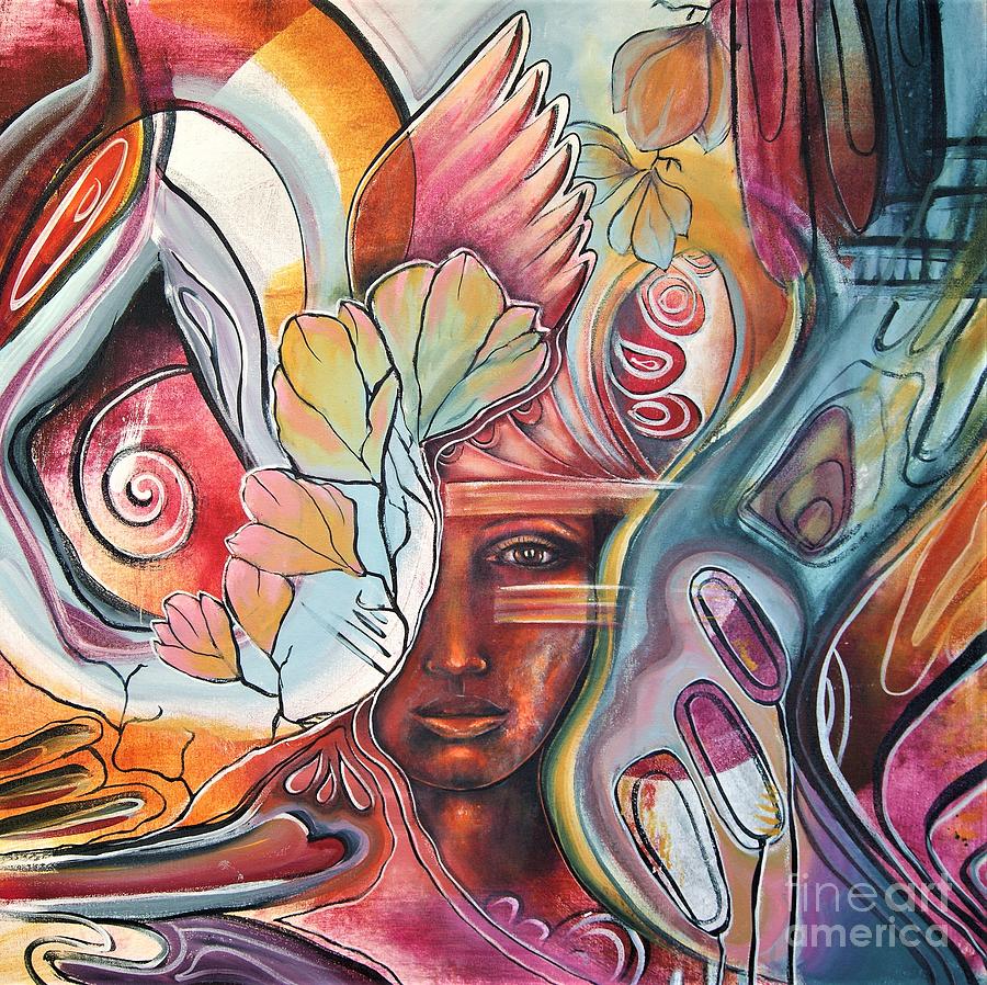 Abstract Goddess 2 #1 Painting by Reina Cottier