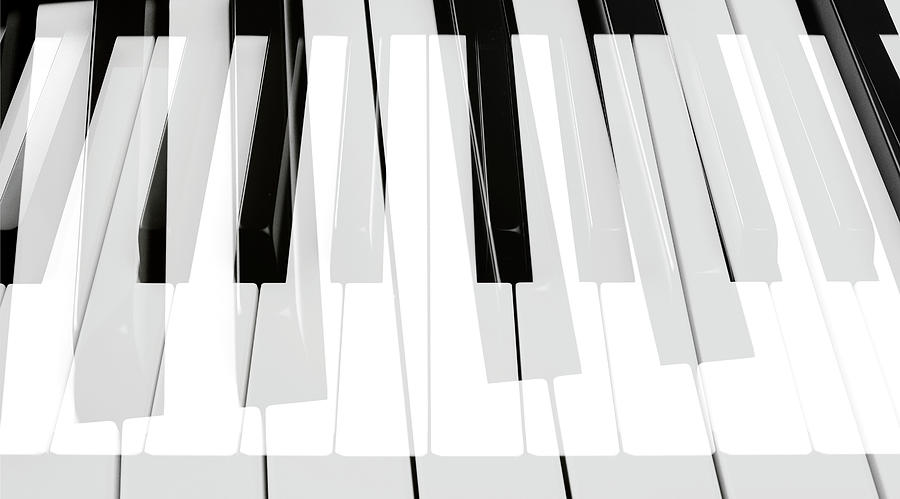 Abstract image of piano keys with double exposure Digital Art by