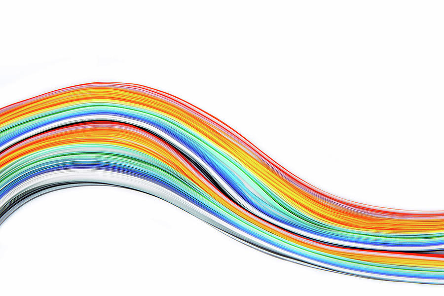  Abstract Of Rainbow  Wavy Colors Paper Texture Background #1 Photograph by Severija Kirilovaite