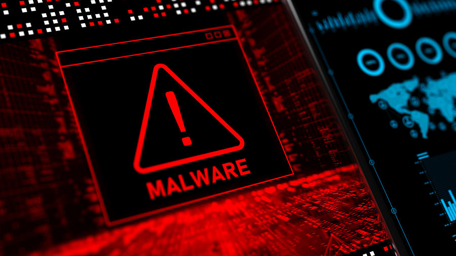 Abstract Warning of a detected malware program #1 Photograph by Olemedia