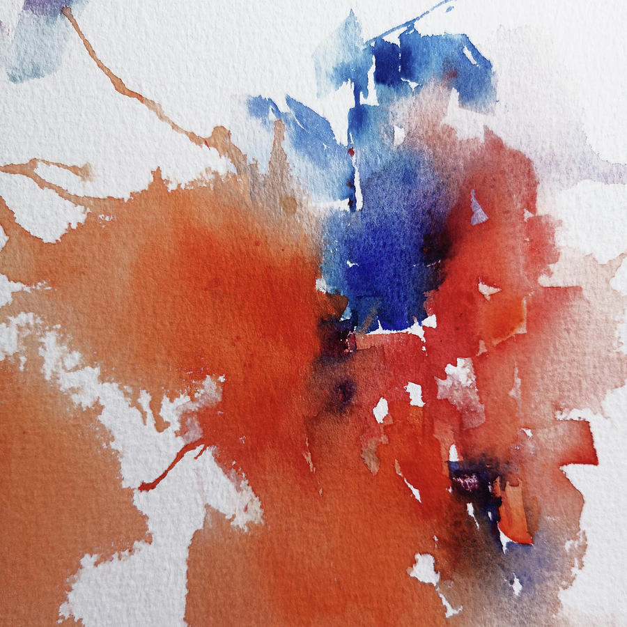 Abstract_orange and Blue #1 Painting by Arti Chauhan