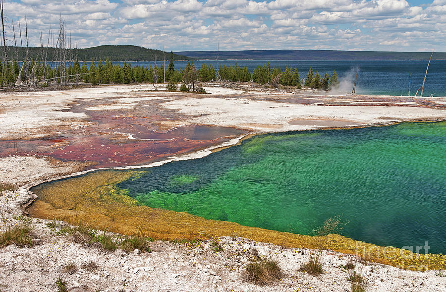 Abyss Pool And Yellowstone Lake Photograph