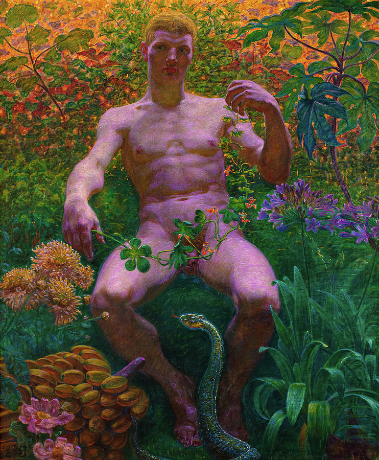 Adam, The Garden of Eden Painting by Kristian Zahrtmann