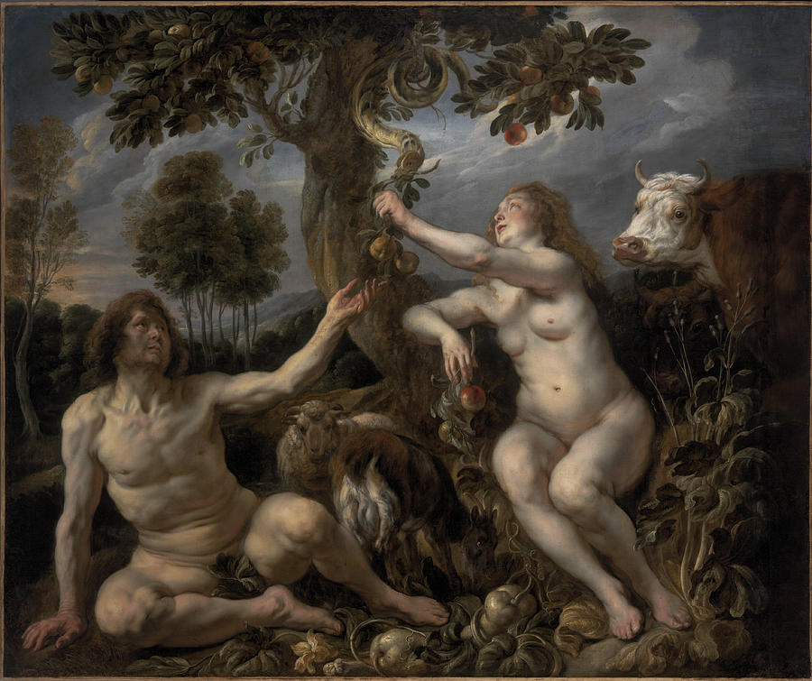 Jacob Jordaens Painting - Adam and Eve  #1 by Jacob Jordaens
