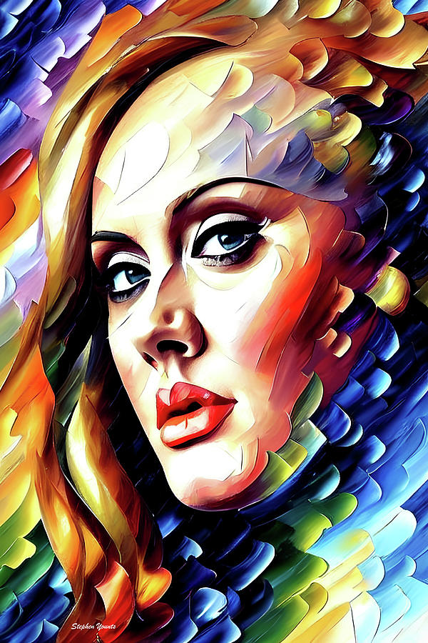 Unique Digital Art - Adele #1 by Stephen Younts