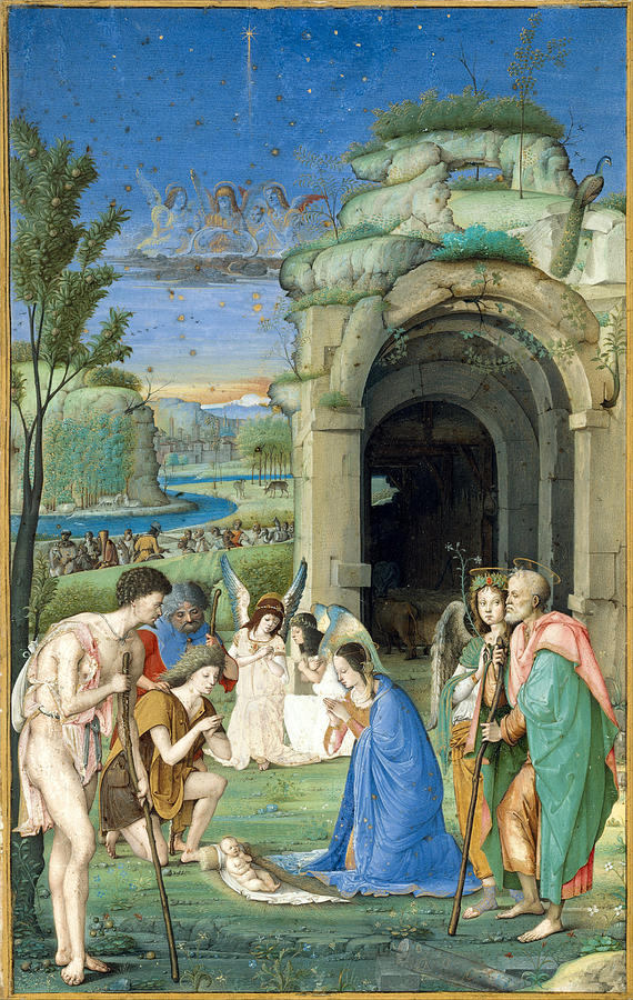Adoration of the Shepherds #2 Painting by Francesco di Marco Marmitta da Parma