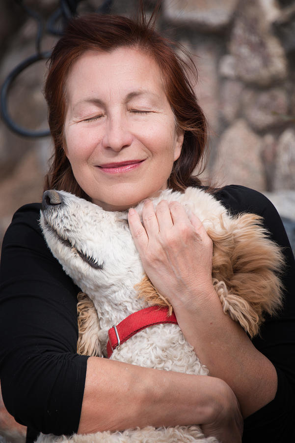 Adult Woman Enjoying Time with Dog #1 Photograph by Ivanastar