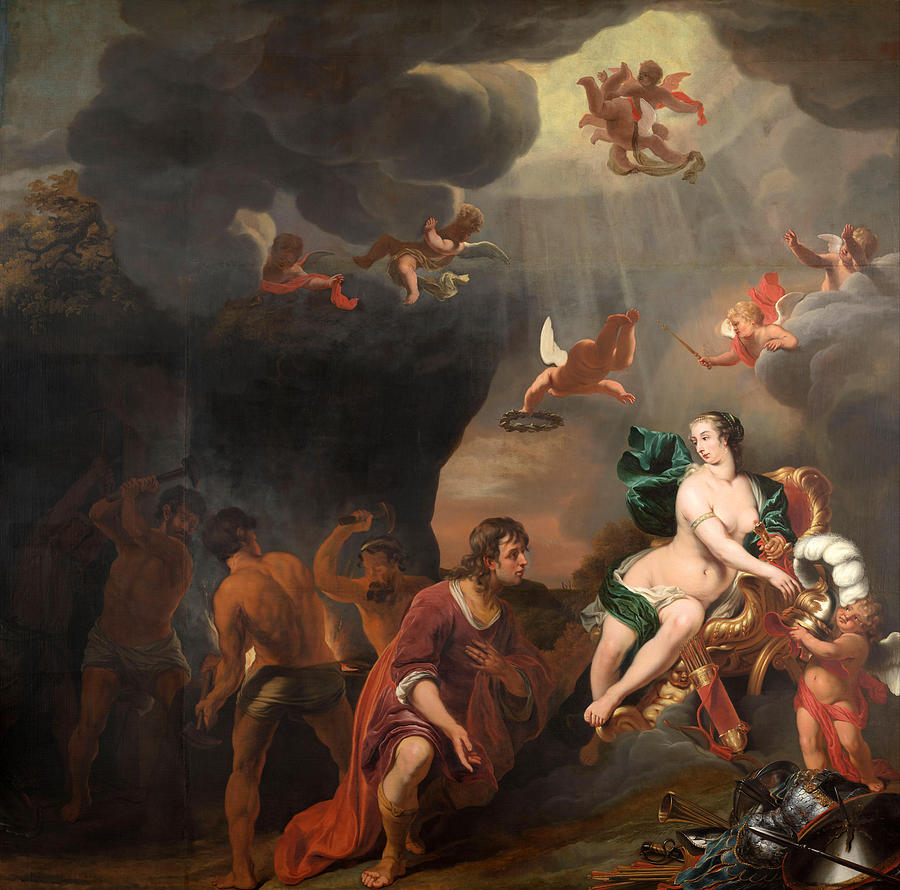 Aeneas Receiving a New Set of Armour from Venus #2 Painting by Ferdinand Bol