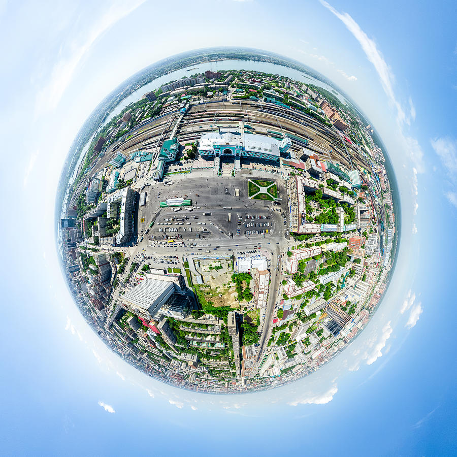 Aerial city view. Urban landscape. Copter shot. Panoramic image. #1 Photograph by Aleksandr Markin