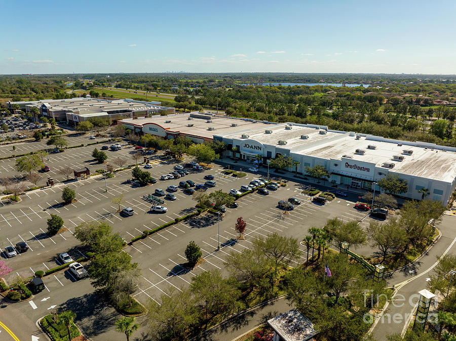 Aerial drone photo of shops at Winter Garden Village Photograph by ...