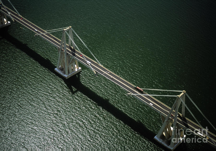 Aerial-Maracaibo Bridge #2 Photograph by Juan Silva