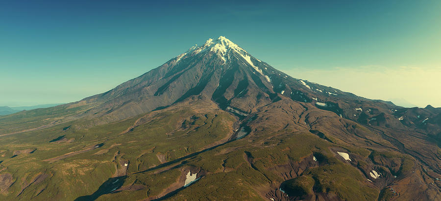 Aerial panorama of Koryaksky volcano #1 Photograph by Mikhail Kokhanchikov