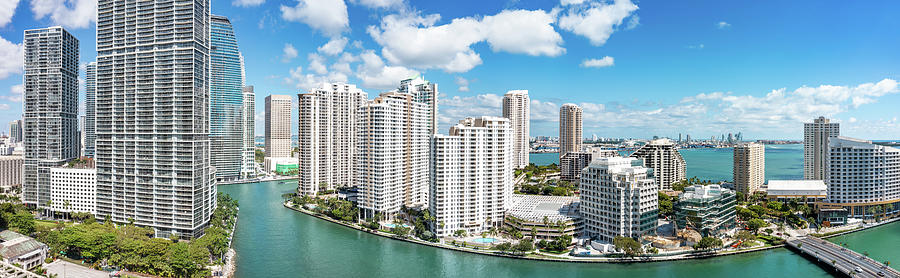Aerial panorama of Miami, Florida #1 Photograph by Mihai Andritoiu
