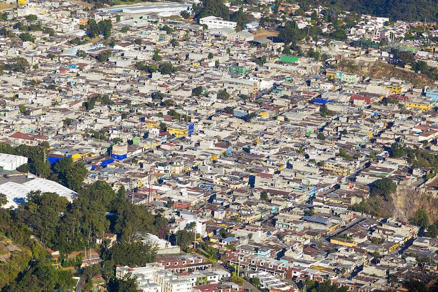 Aerial shot of Zona 13, Guatemala city, Guatemala. #1 Photograph by Opla