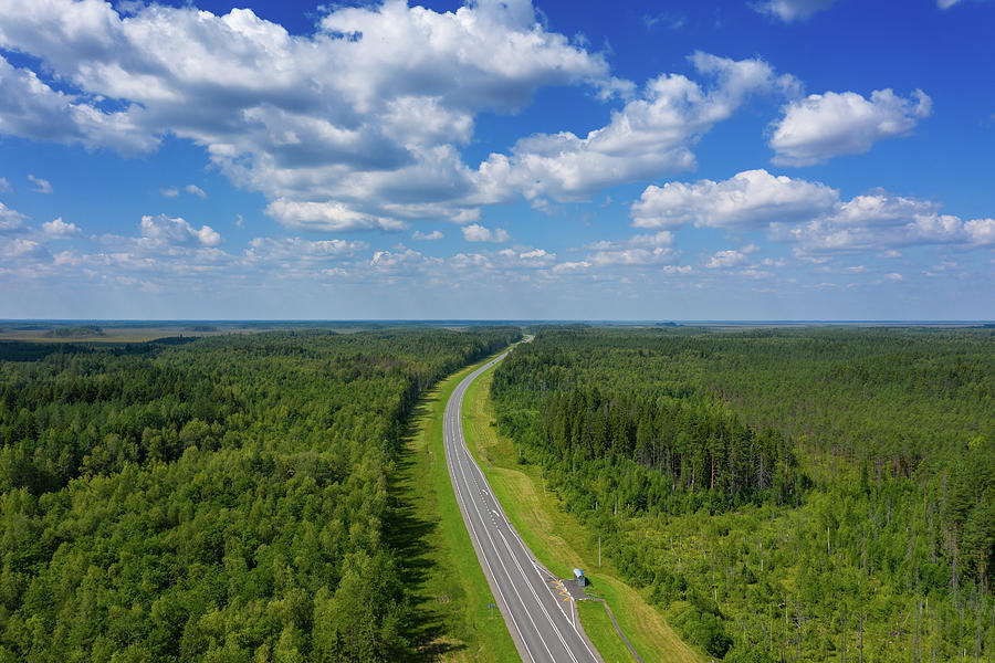 Aerial top view on country road #1 Photograph by Mikhail Kokhanchikov