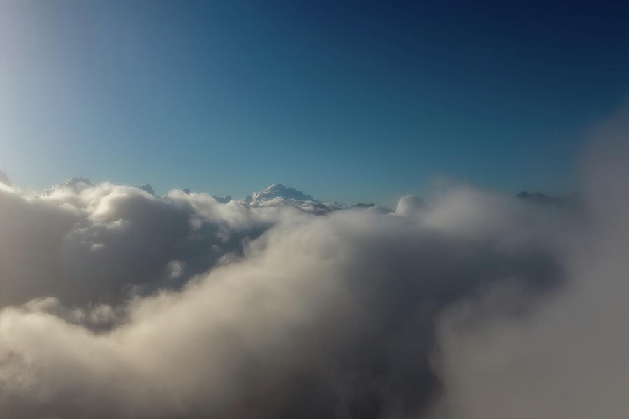 Aerial view of clouds at sunrise #1 Photograph by Mikhail Kokhanchikov