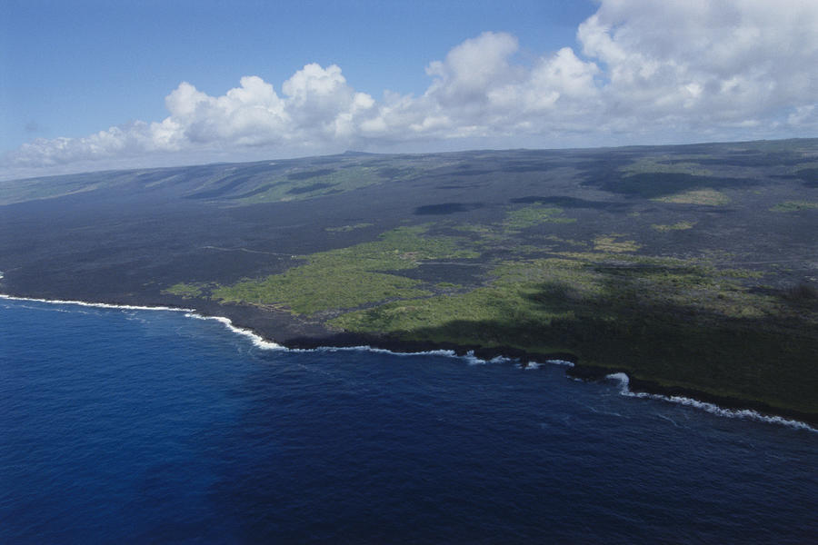 Aerial view of coastline on Big Island, Hawaii #1 Photograph by Dex Image