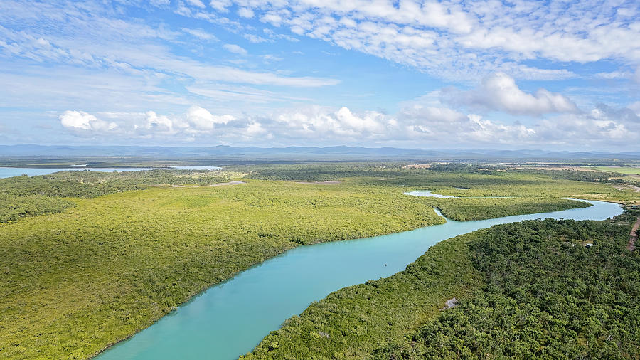 Aerial View Of Creek System Flowing From Ocean Photograph by Michele ...