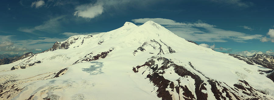 Aerial view of Elbrus mount Caucasus #1 Photograph by Mikhail Kokhanchikov