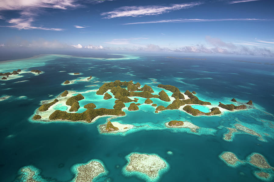 Aerial view of Palau archipelago Photograph by David Salvatori - Fine ...