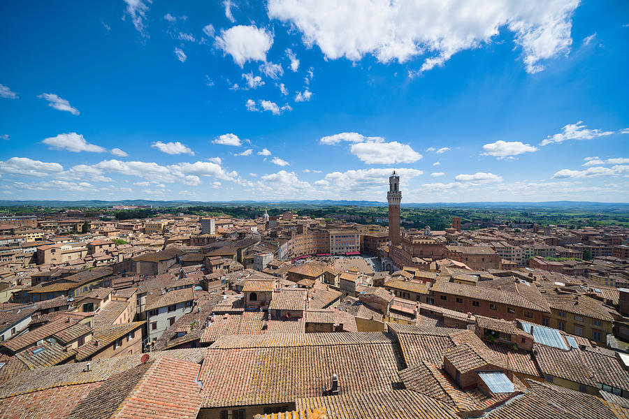 Aerial view of Siena in Tuscany, Italy #1 Photograph by Mauro Tandoi
