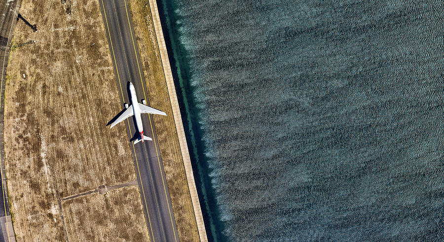 Aerial view of Sydney International Airport. Australia #1 Photograph by Nearmap