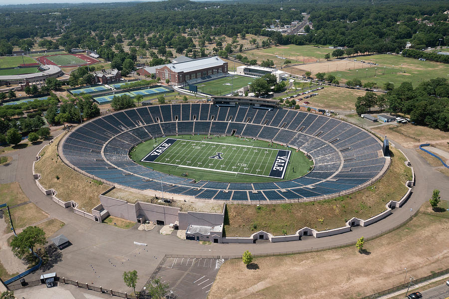 Aerial view of Yale Bowl football stadium at Yale University #1 Photograph by Eldon McGraw