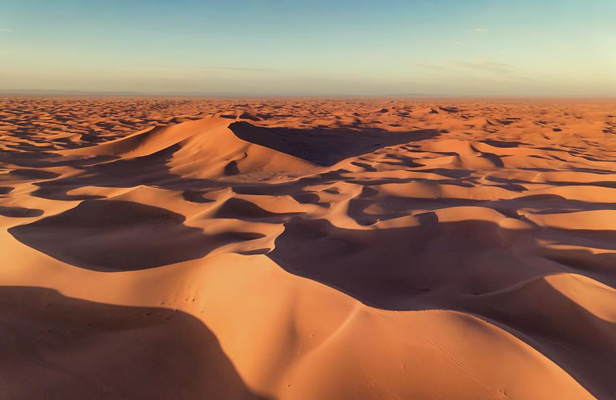 Aerial view on big sand dunes in desert #1 Photograph by Mikhail Kokhanchikov