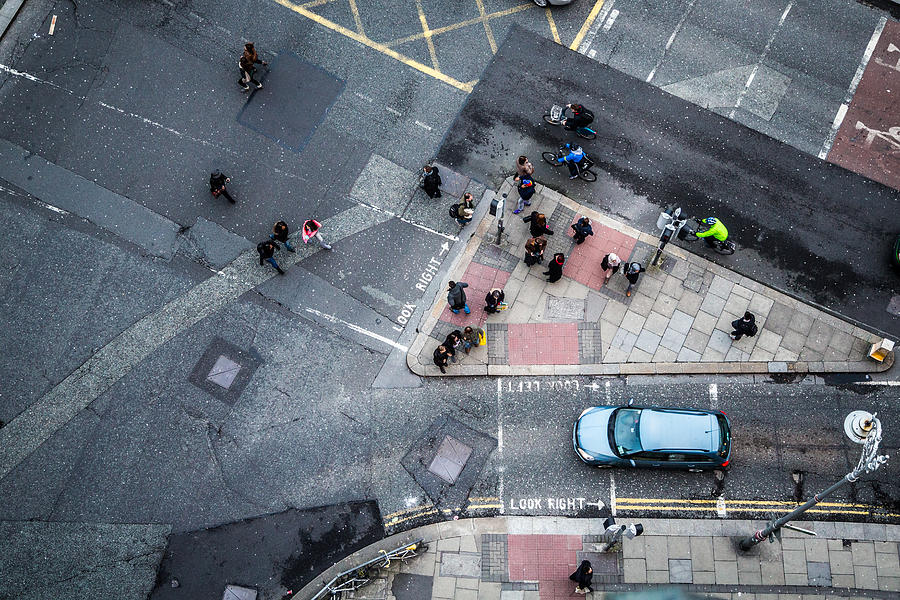 Aerial view over OConnell bridge, Dublin #1 Photograph by David Soanes Photography