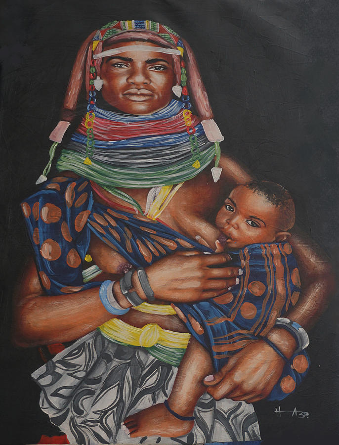 African Mother Painting by Hazo | Fine Art America