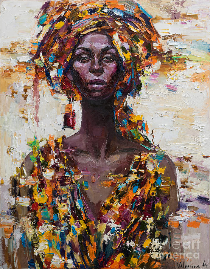 African Queen portrait painting Painting by Anastasiya Valiulina - Fine ...