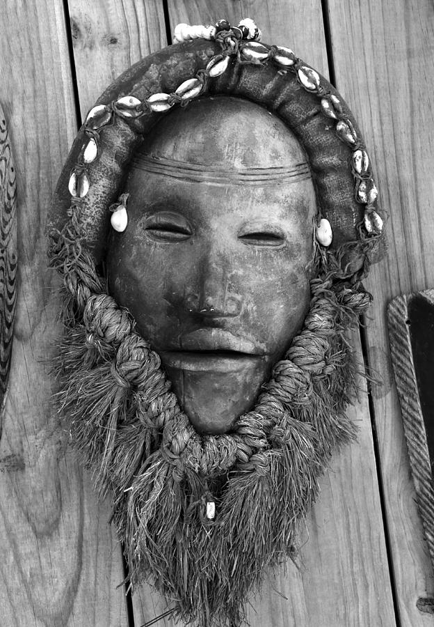 African tribal mask #5 BW #1 Photograph by David Lee Thompson
