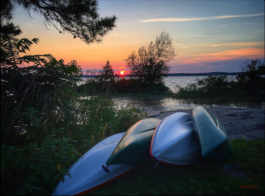 Sunset Photograph - After the Last Paddle by Robert Dann