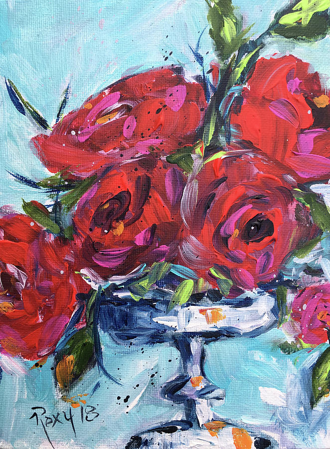 Afternoon Roses Painting by Roxy Rich