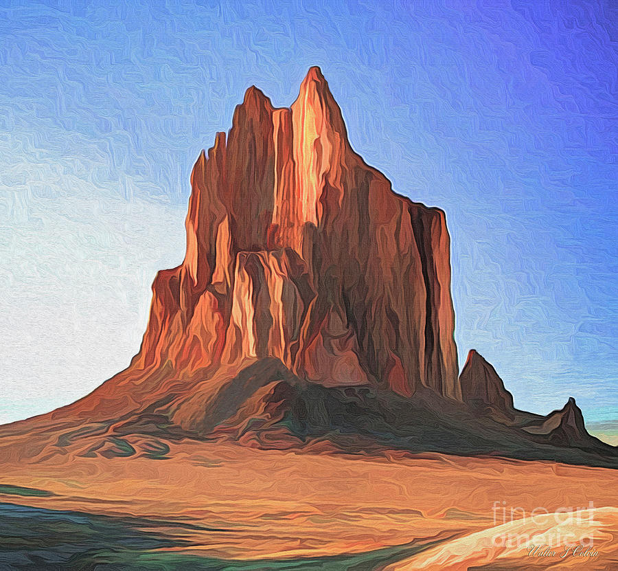 Agathla Peak #1 Digital Art by Walter Colvin