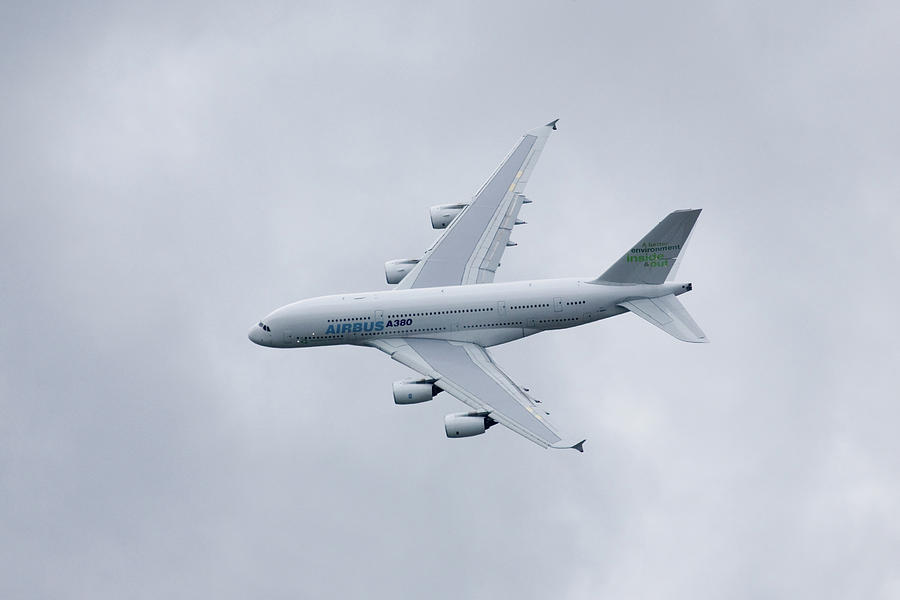 Airbus A380 at Farnborough International Airshow, July 2008 #1 Photograph by Ian Middleton