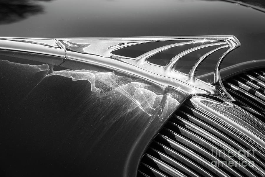 Vintage Photograph - Airflow Hood Ornament #1 by Dennis Hedberg
