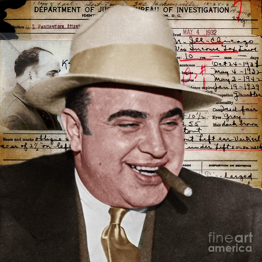 Al Capone Department of Justice Bureau of Investigation Criminal History Record 20200213 v2 #1 Photograph by Wingsdomain Art and Photography