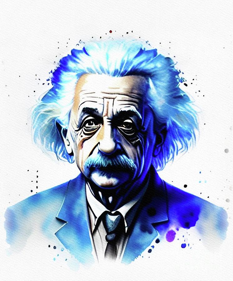 Space Painting - Albert Einstein, Scientist #1 by Esoterica Art Agency