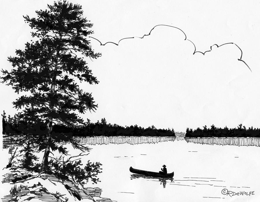 Algonquin Paddle #1 Drawing by Richard De Wolfe