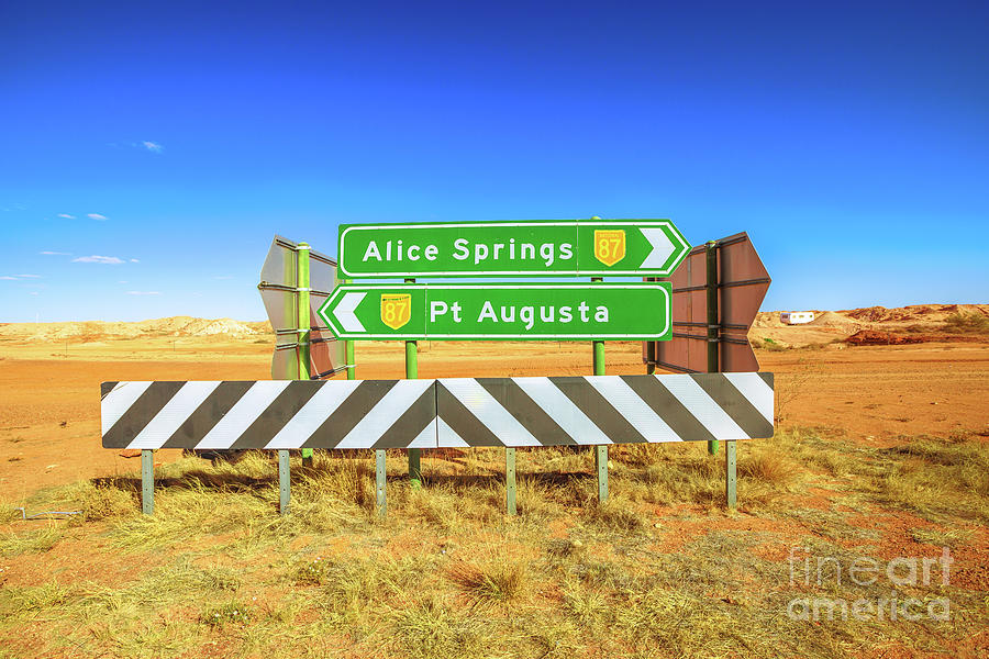 Alice Springs directions road sign #1 Photograph by Benny Marty